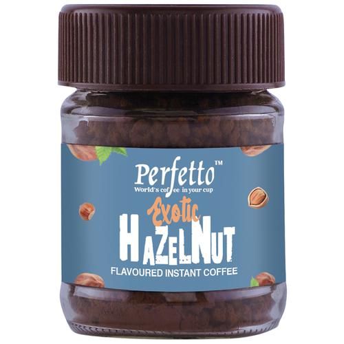 Perfetto Flavoured Instant Coffee - Exotic Hazelnut, 25 g Jar-1.webp
